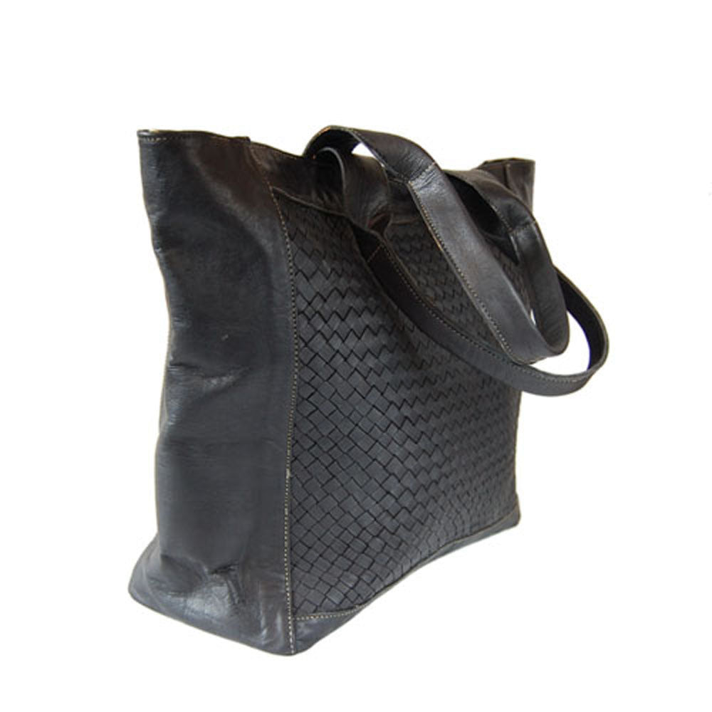 Detail Woven Tote - Black - Artisan Stories