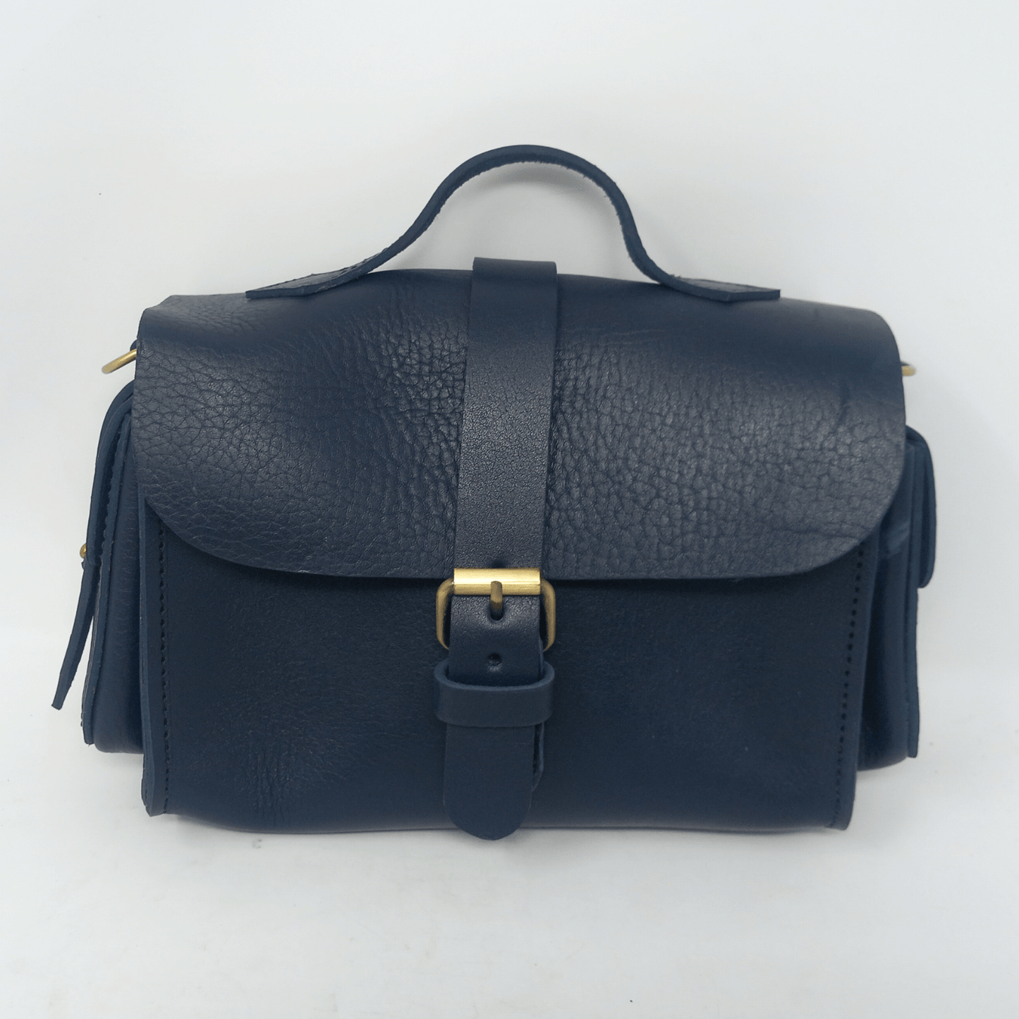 Flora Leather Handbag - Blue - Artisan Stories