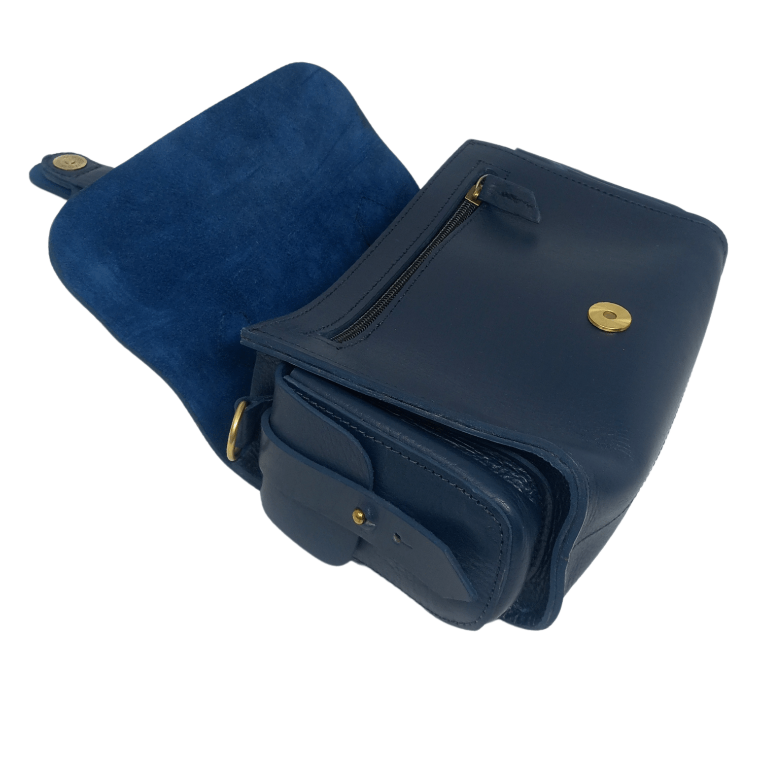 Flora Leather Handbag - Blue - Artisan Stories