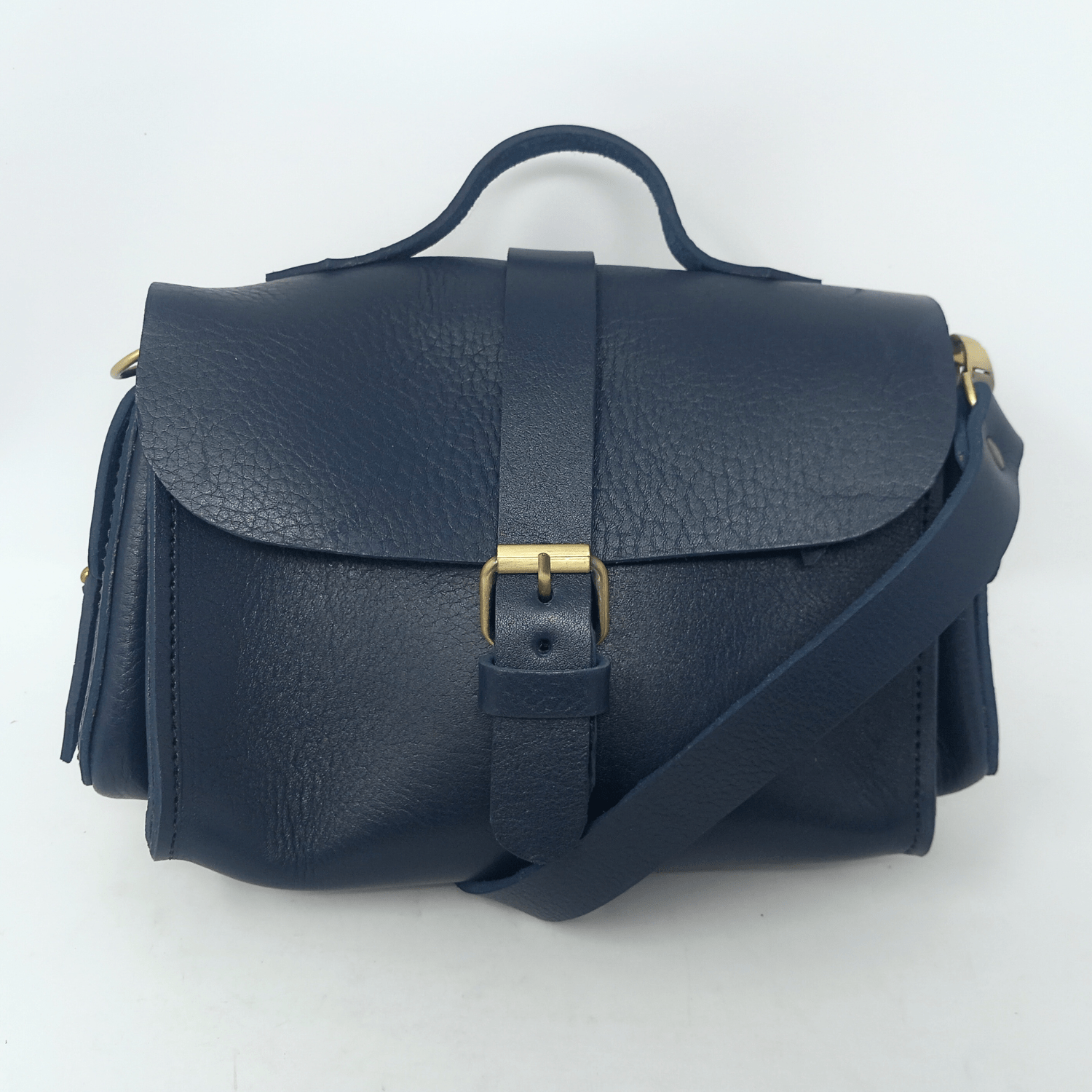 Flora Leather Handbag - Blue - Artisan Stories