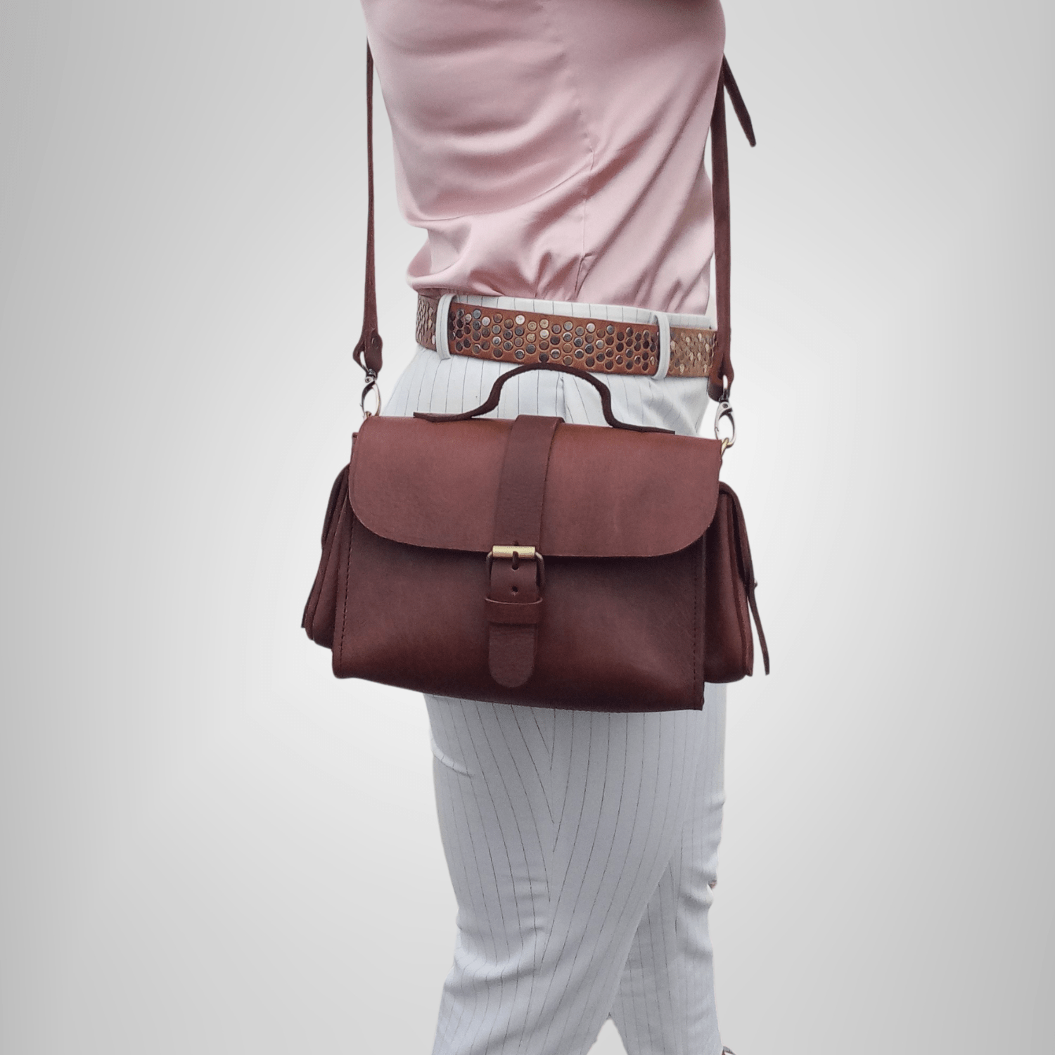 Flora Leather Handbag - dark Brown - Artisan Stories