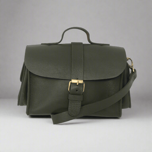 Flora Leather Handbag - Green - Artisan Stories