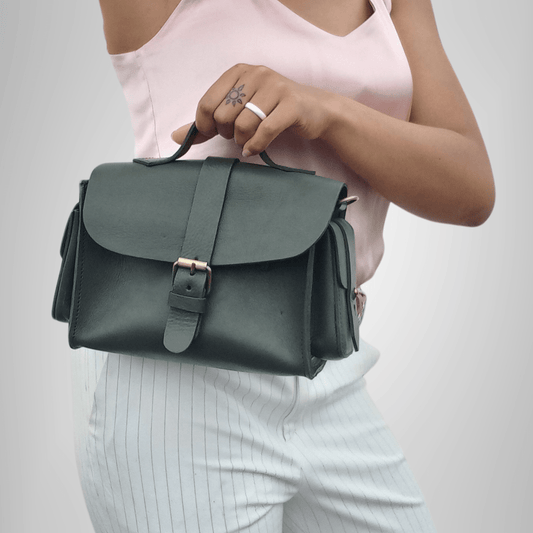 Flora Leather Handbag - Green - Artisan Stories