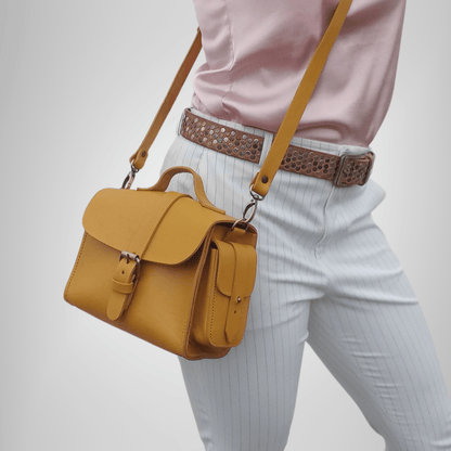 Flora Leather Handbag - yellow - Artisan Stories