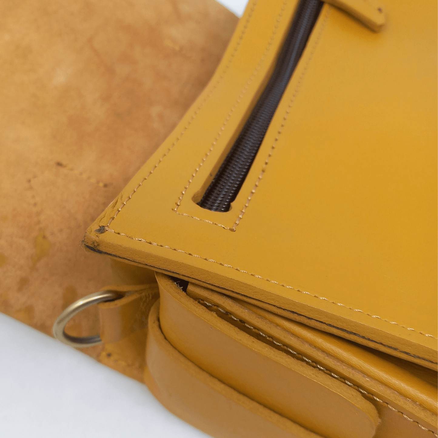 Flora Leather Handbag - yellow - Artisan Stories