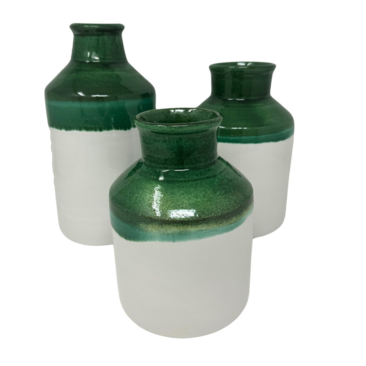 Green Dipped Glaze Ceramic Vase - Artisan Stories