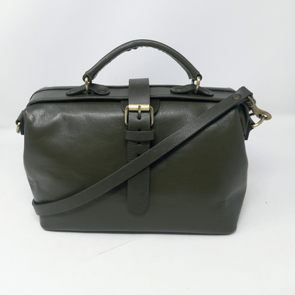 Green Leather Doctor handbag - Artisan Stories