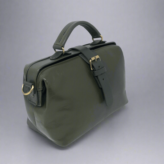 Green Leather Doctor handbag - Artisan Stories