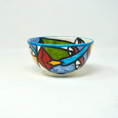 Hand Painted cubist Ceramic small Bowls - Artisan Stories