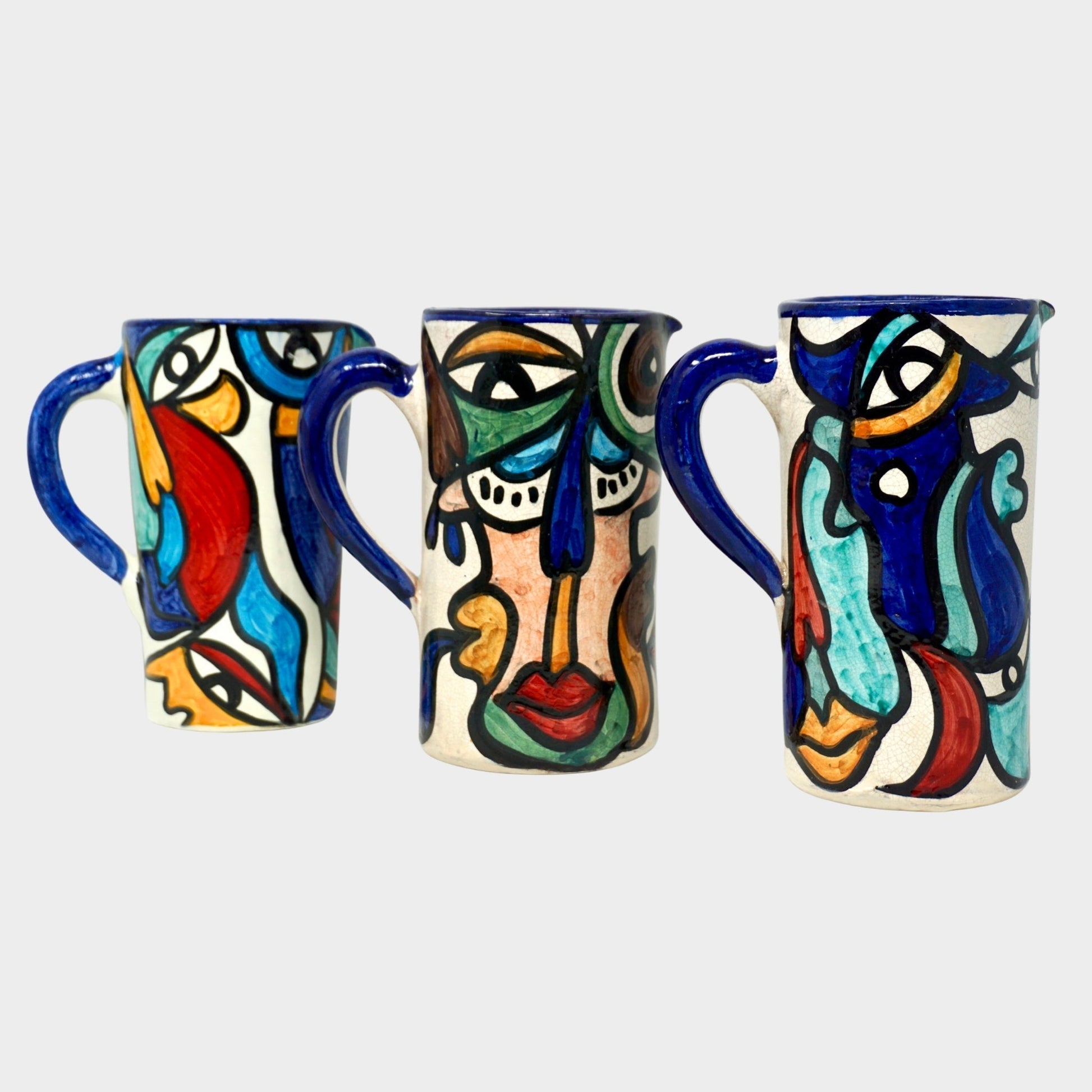 Hand - Painted Cubist Style Jug & Vase - Artisan Stories Collection - Artisan Stories