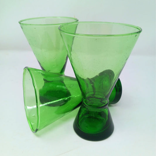 Recycled  glass cone shaped glasses