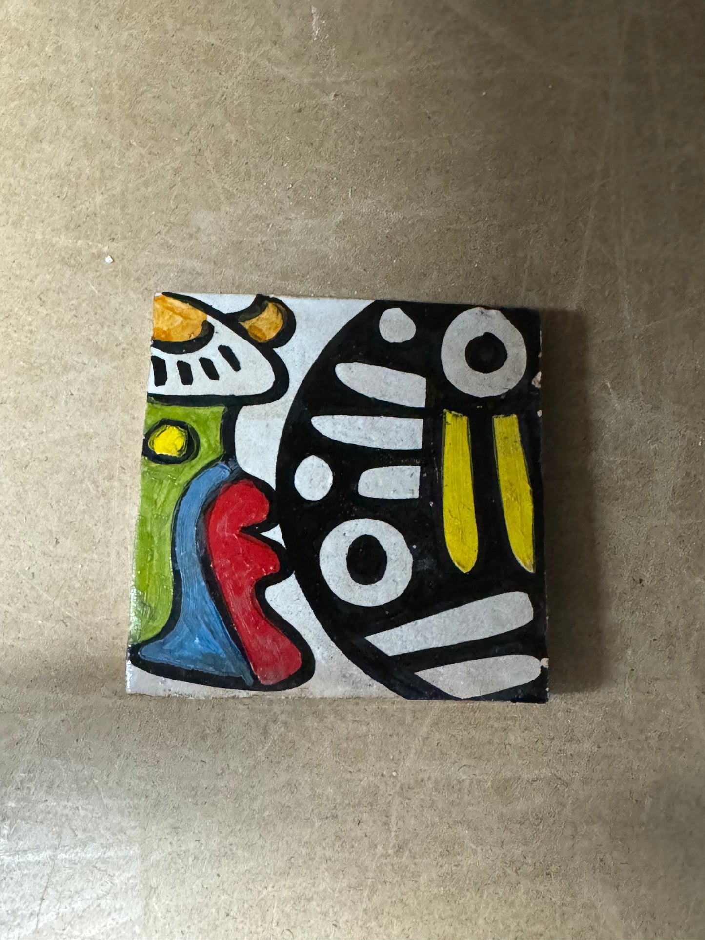 Cubist  ceramic coaster Tile