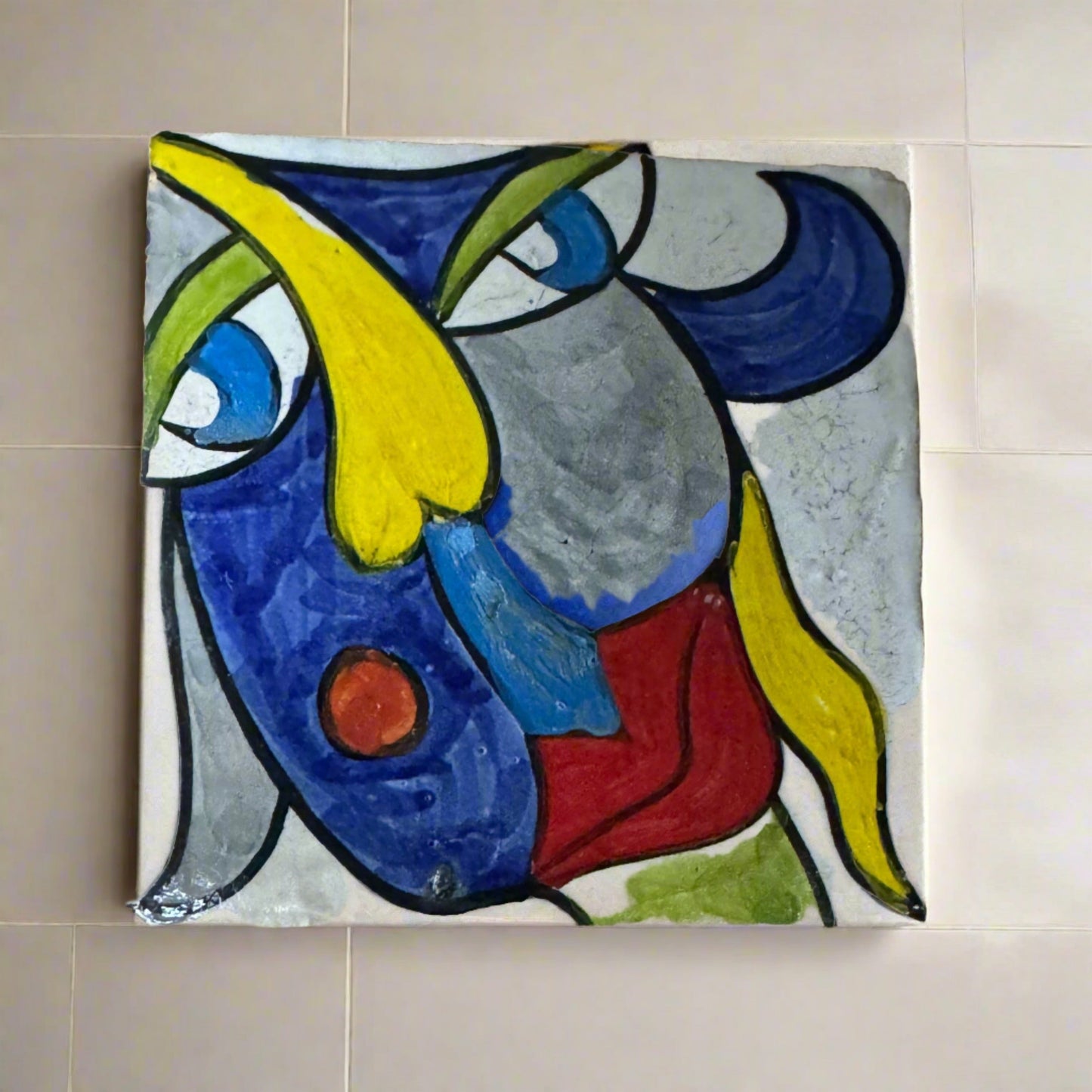 Cubist  ceramic coaster Tile