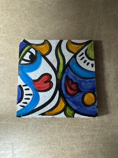 Cubist  ceramic coaster Tile