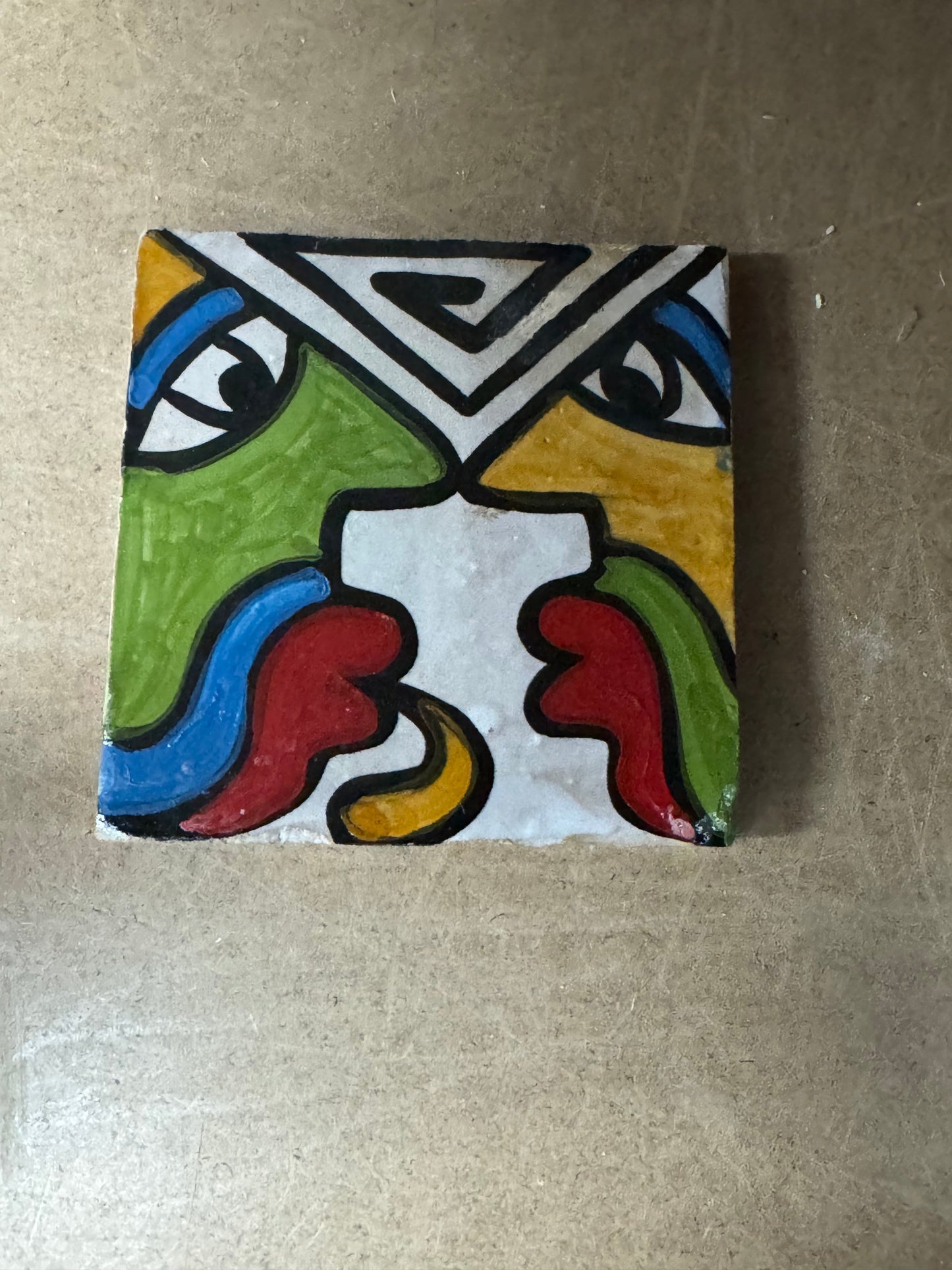 Cubist  ceramic coaster Tile