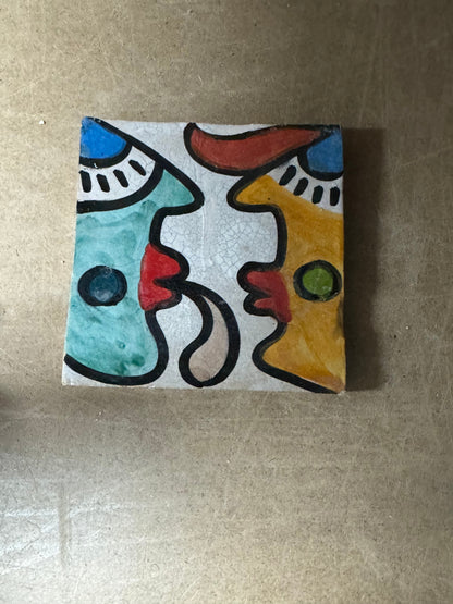 Cubist  ceramic coaster Tile