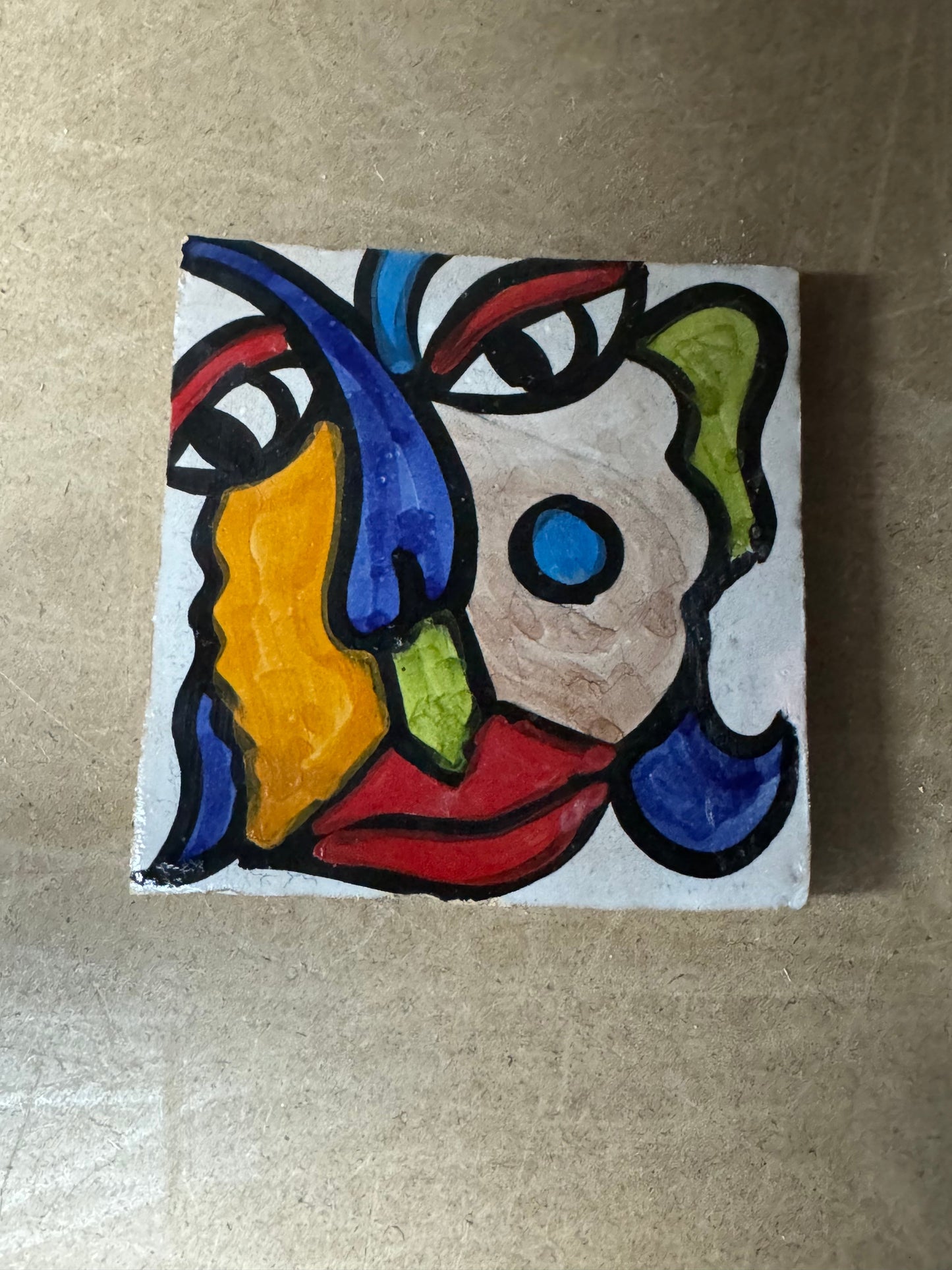 Cubist  ceramic coaster Tile