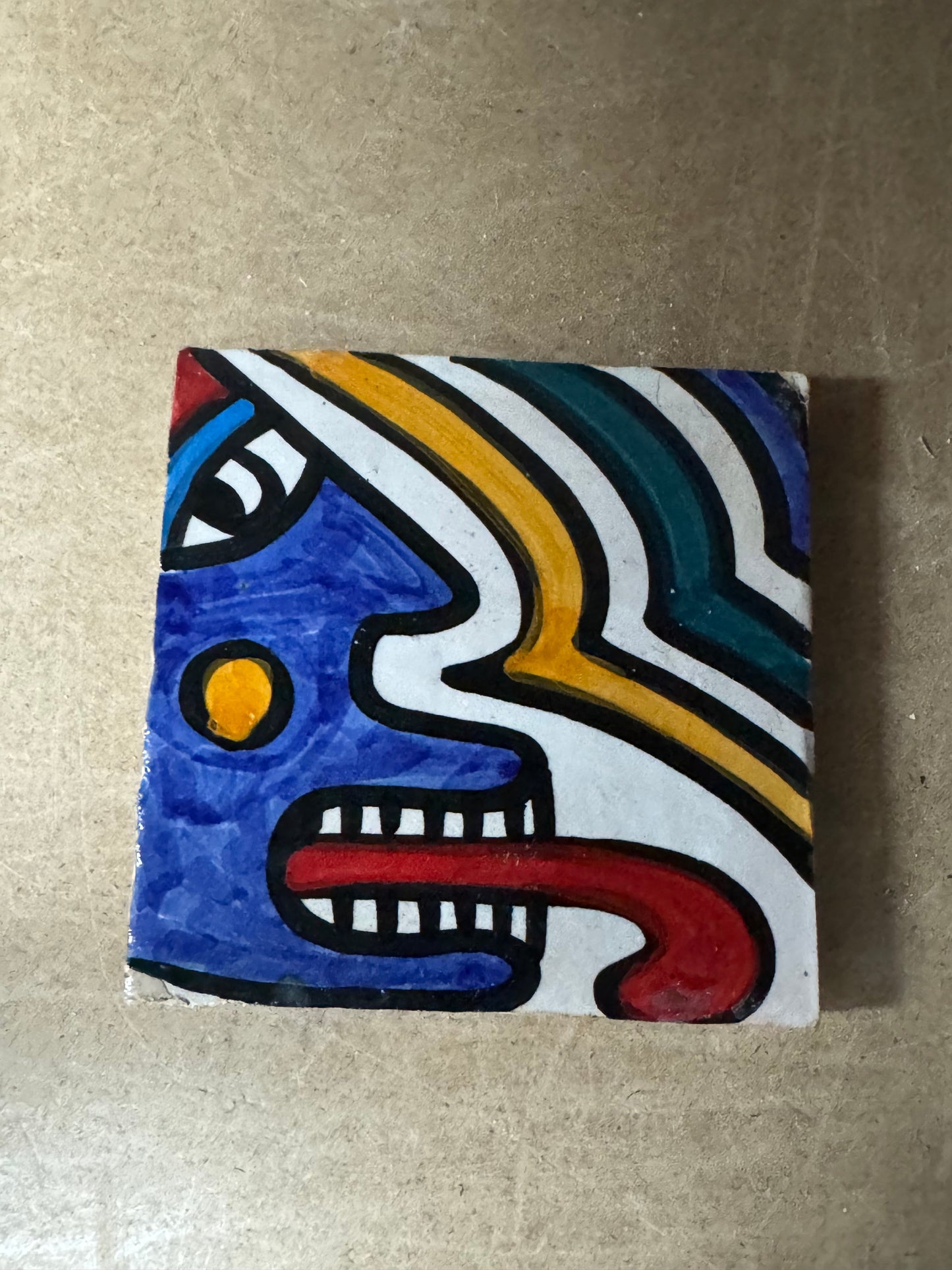 Cubist  ceramic coaster Tile