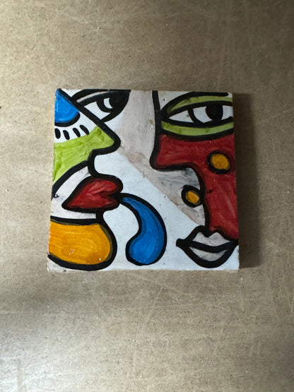 Cubist  ceramic coaster Tile