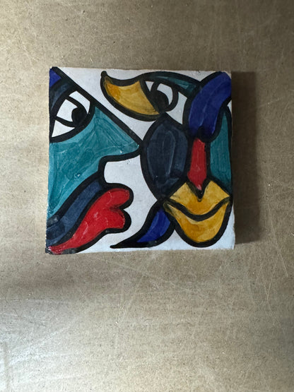 Cubist  ceramic coaster Tile