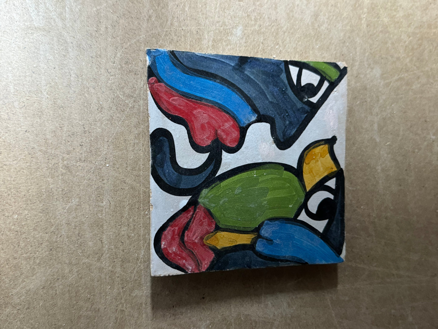 Cubist  ceramic coaster Tile