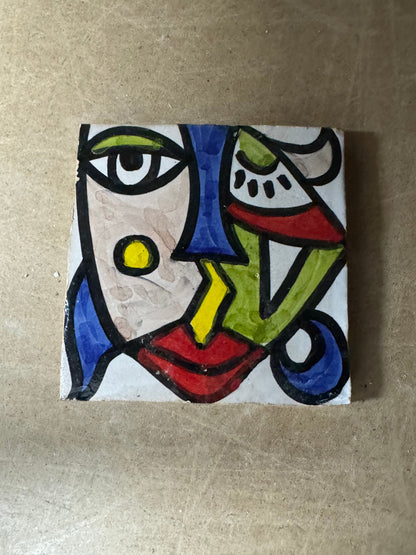 Cubist  ceramic coaster Tile