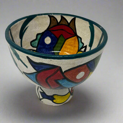 Cubist design ceramic fruit bowl