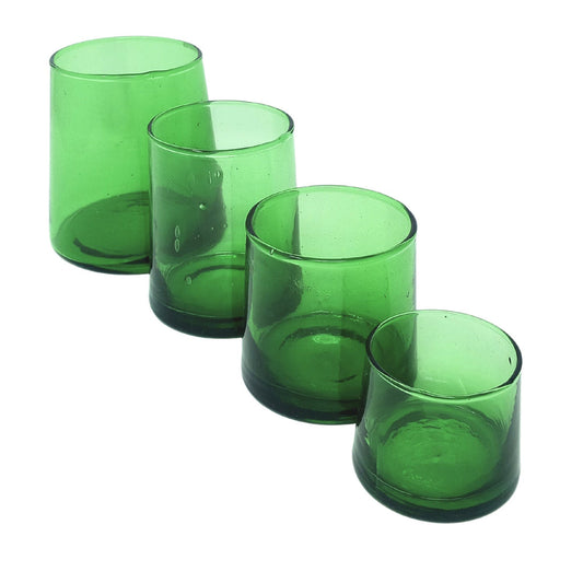 Inverted Recycled Drinking Glass Green - Artisan Stories