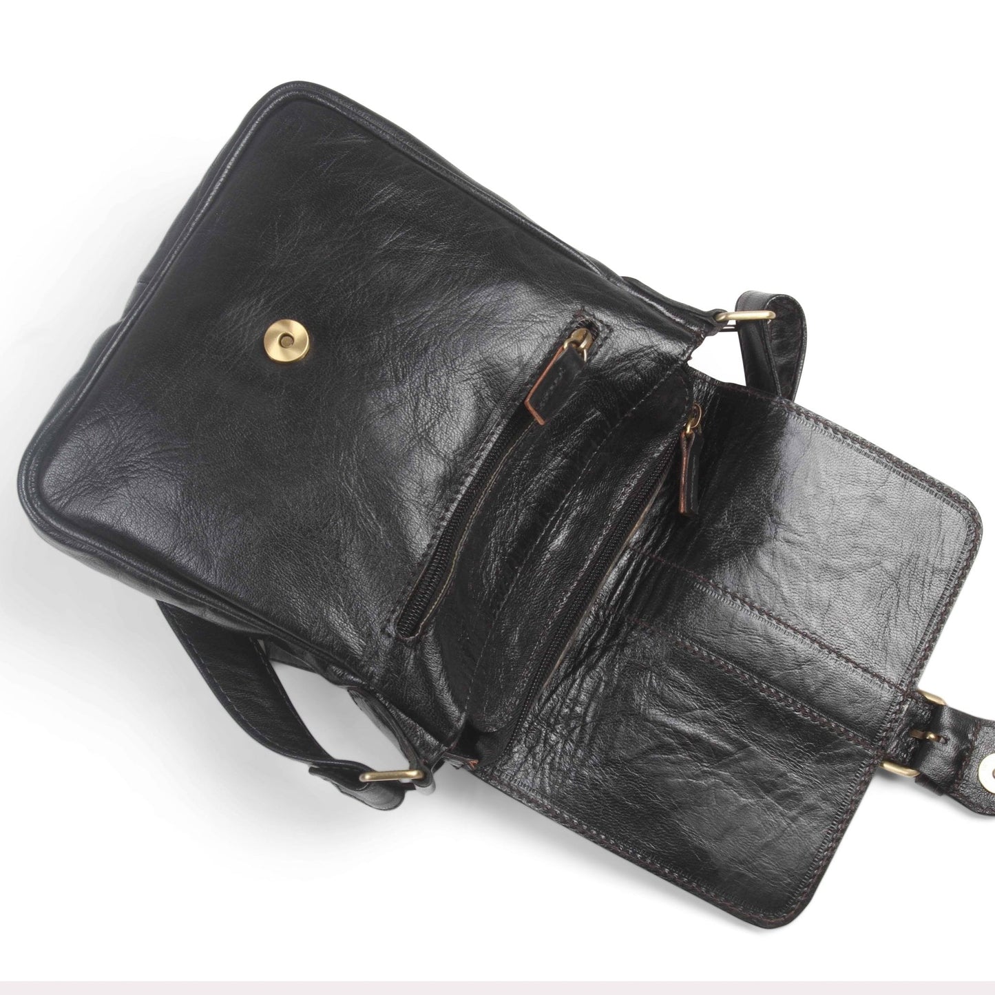 Jacque Black Leather Crossbody bag - Artisan Stories