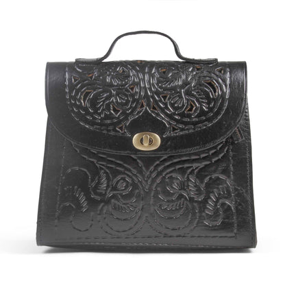 Jasmine Handcrafted Black Leather Handbag - Artisan Stories