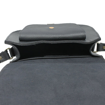 Sam Leather Saddle Bag - Black