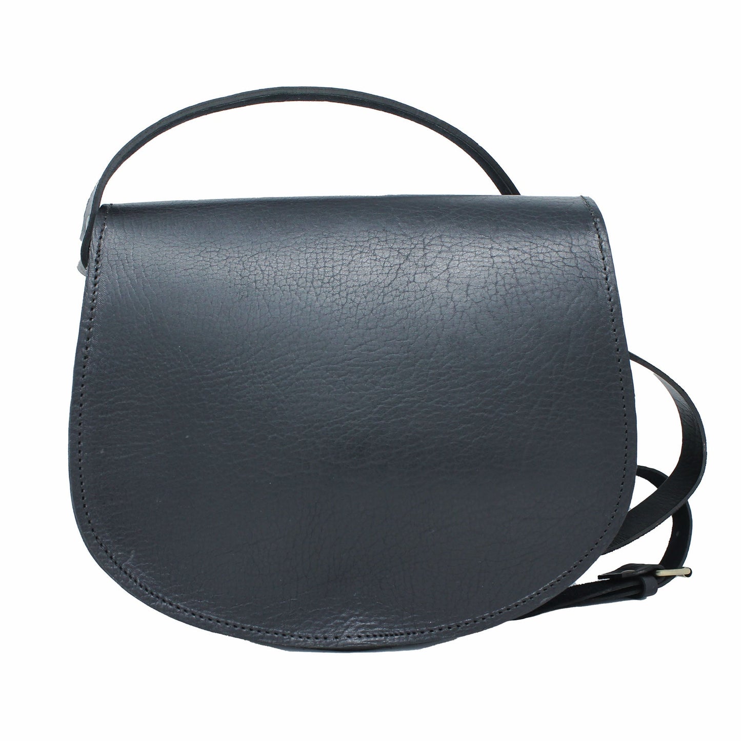 Sam Leather Saddle Bag - Black