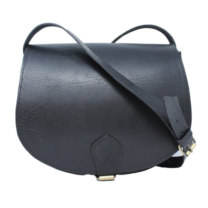 Sam Leather Saddle Bag - Black