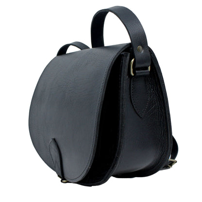 Sam Leather Saddle Bag - Black