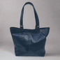 Leather 2 way Tote bag - blue - Artisan Stories