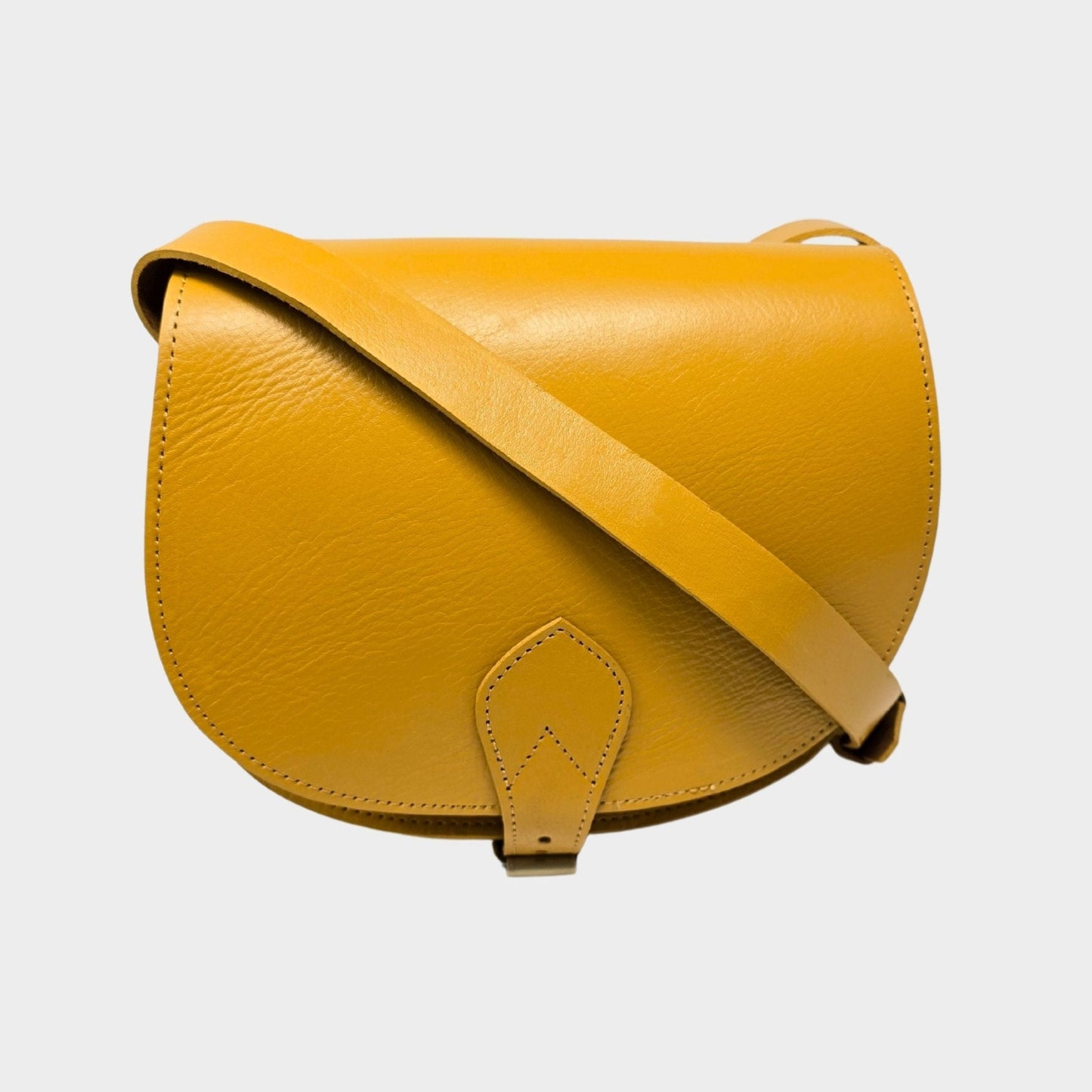 Leather Saddle Bag Crossbody Sam Yellow - Artisan Stories