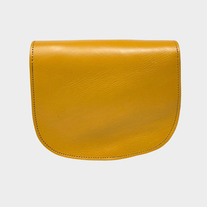 Leather Saddle Bag Crossbody Sam Yellow - Artisan Stories