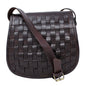 Leather Sam Woven Saddle Bag -Chocolate - Artisan Stories