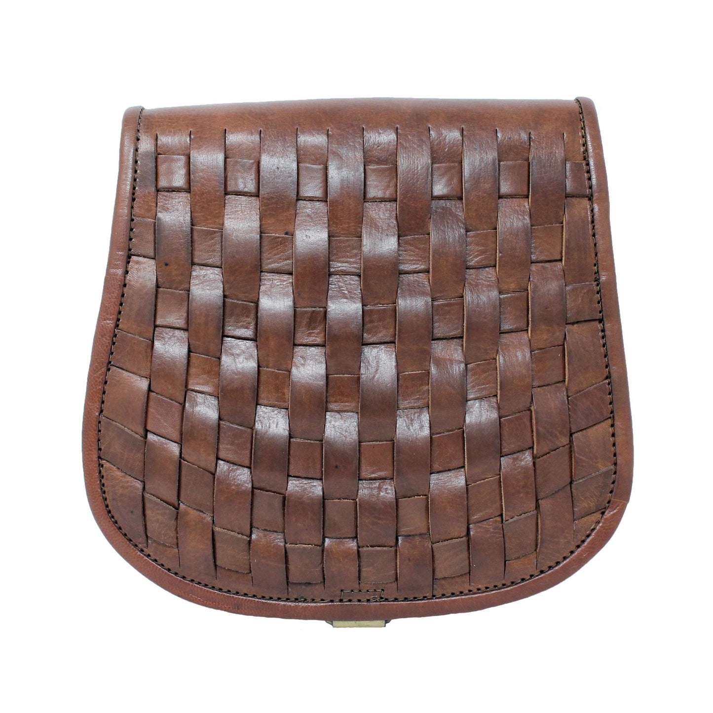 Leather Sam Woven Saddle Bag - Tan - Artisan Stories