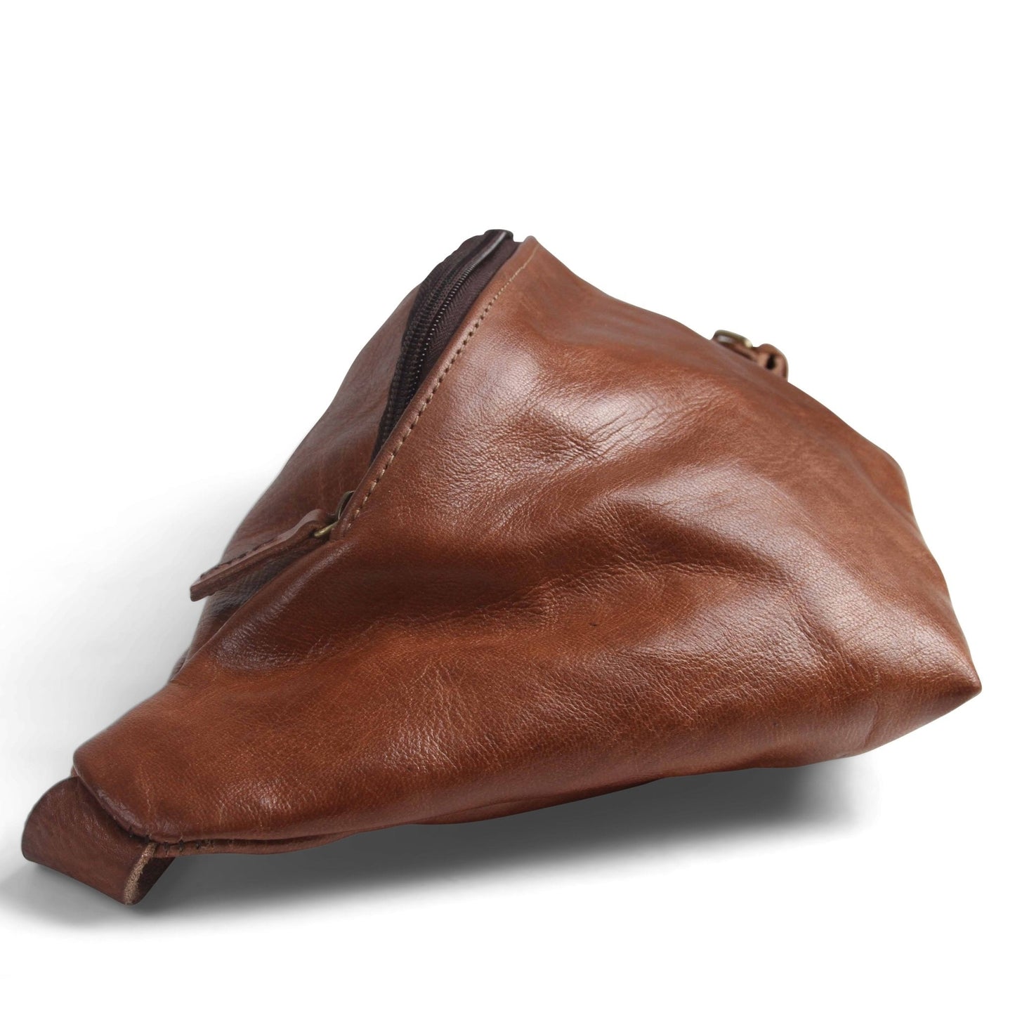 Leather Sling Bum Bag Simo Tan Brown - Artisan Stories