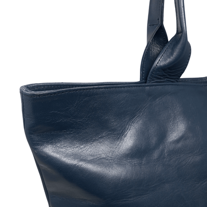 Leather Tote Blue - Artisan Stories