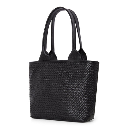 Leather Woven Tote Black - Artisan Stories