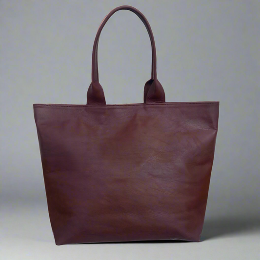 Leather Tote Bag Dark Brown