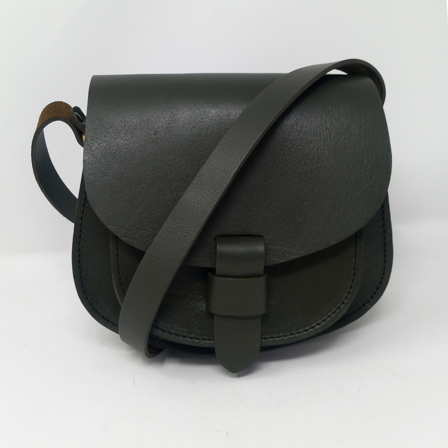 Maya  Black Leather Saddle Bag