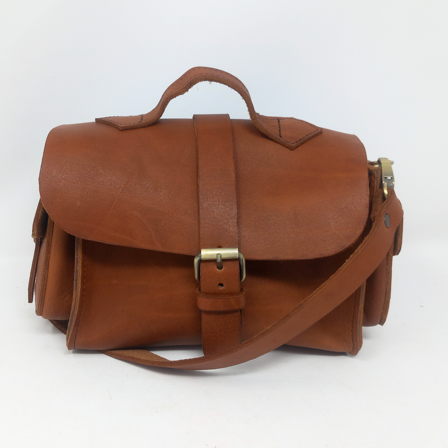 Flora Leather Handbag - Light Brown