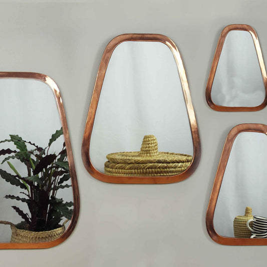 Marrakech Trapezoid Mirror in Rose Brass - Artisan Stories