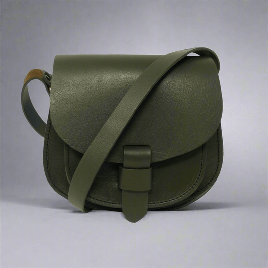 Maya green Leather Saddle Bag - Artisan Stories