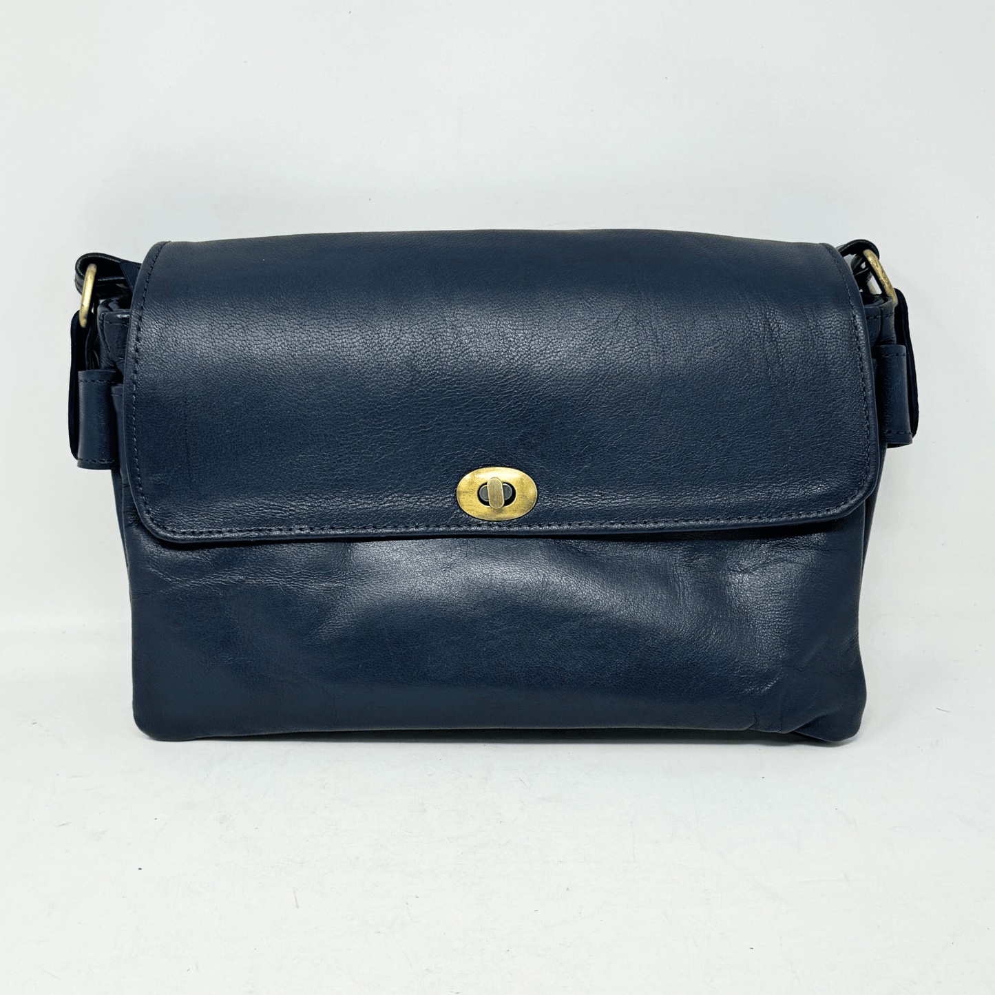 Multi - Compartment Women's Leather Handbag - Blue - Artisan Stories