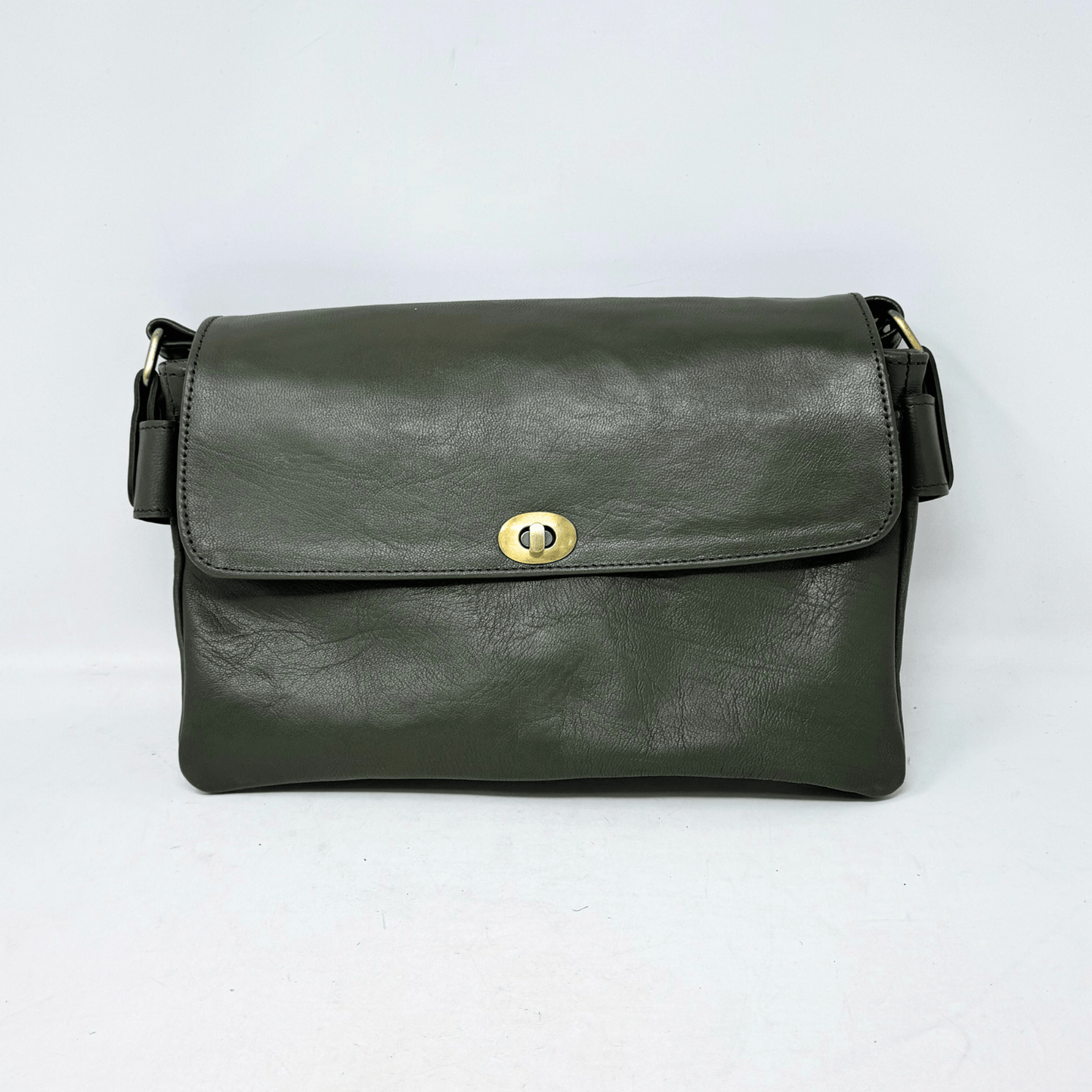 Multi - Compartment Women's Leather Handbag - Green - Artisan Stories