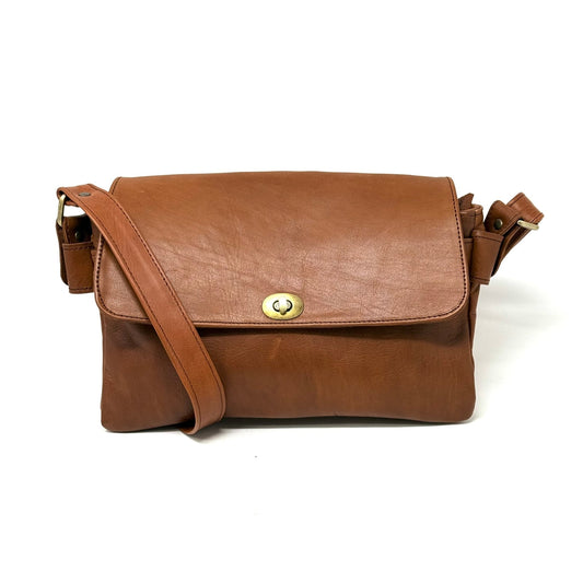 Multi - Compartment Women's Leather Handbag - Light brown - Artisan Stories